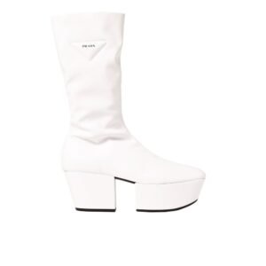 Prada White Polyethylene Lace-Up Boots