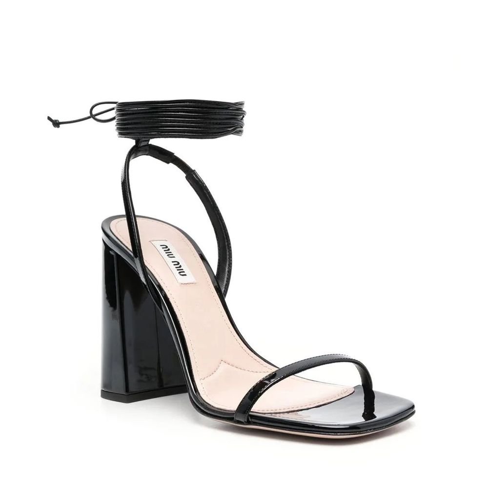 Miu Miu Black Calfskin Sandals - Image 2