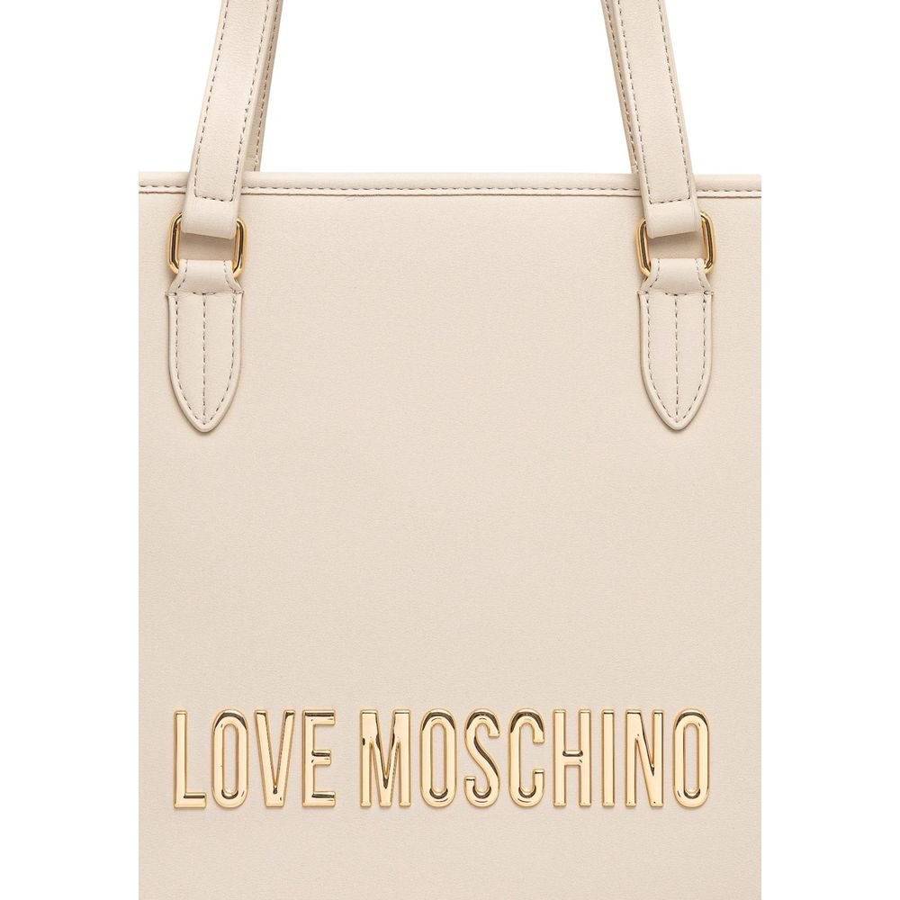Love Moschino Beige Polyethylene Handbag - Image 4