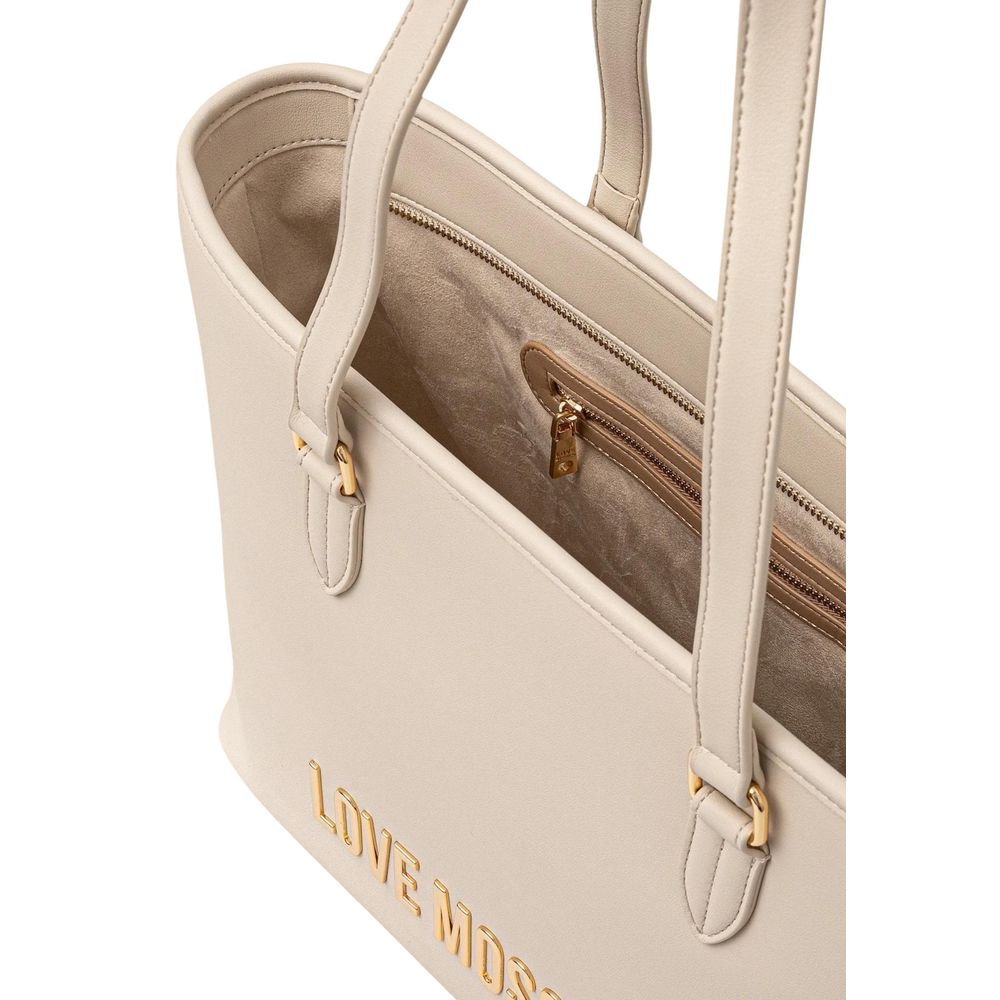 Love Moschino Beige Polyethylene Handbag - Image 5
