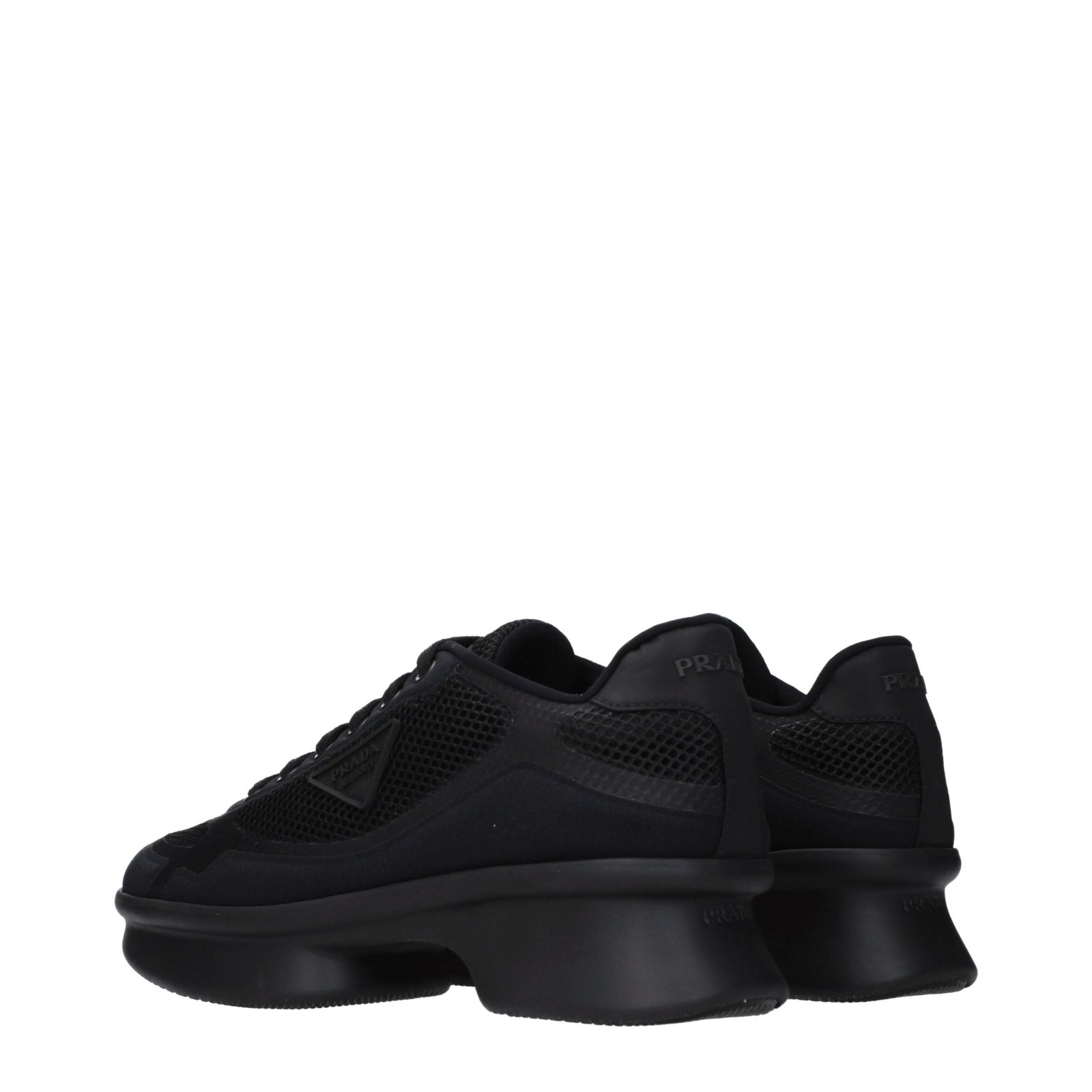 Prada Black Fabric Low Top Sneakers - Image 4