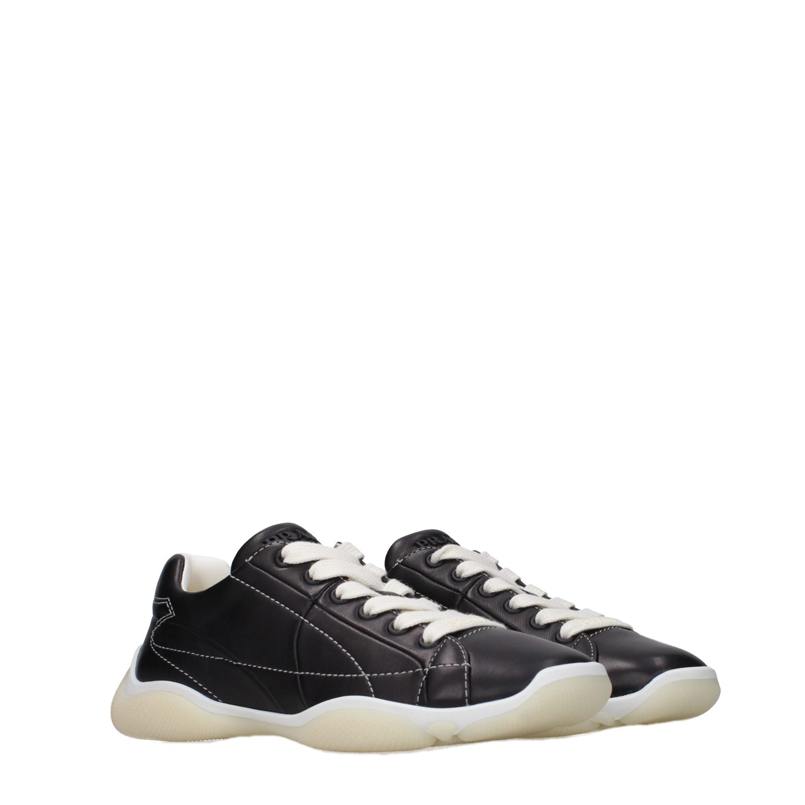 Prada Black Leather Sneakers - Image 2