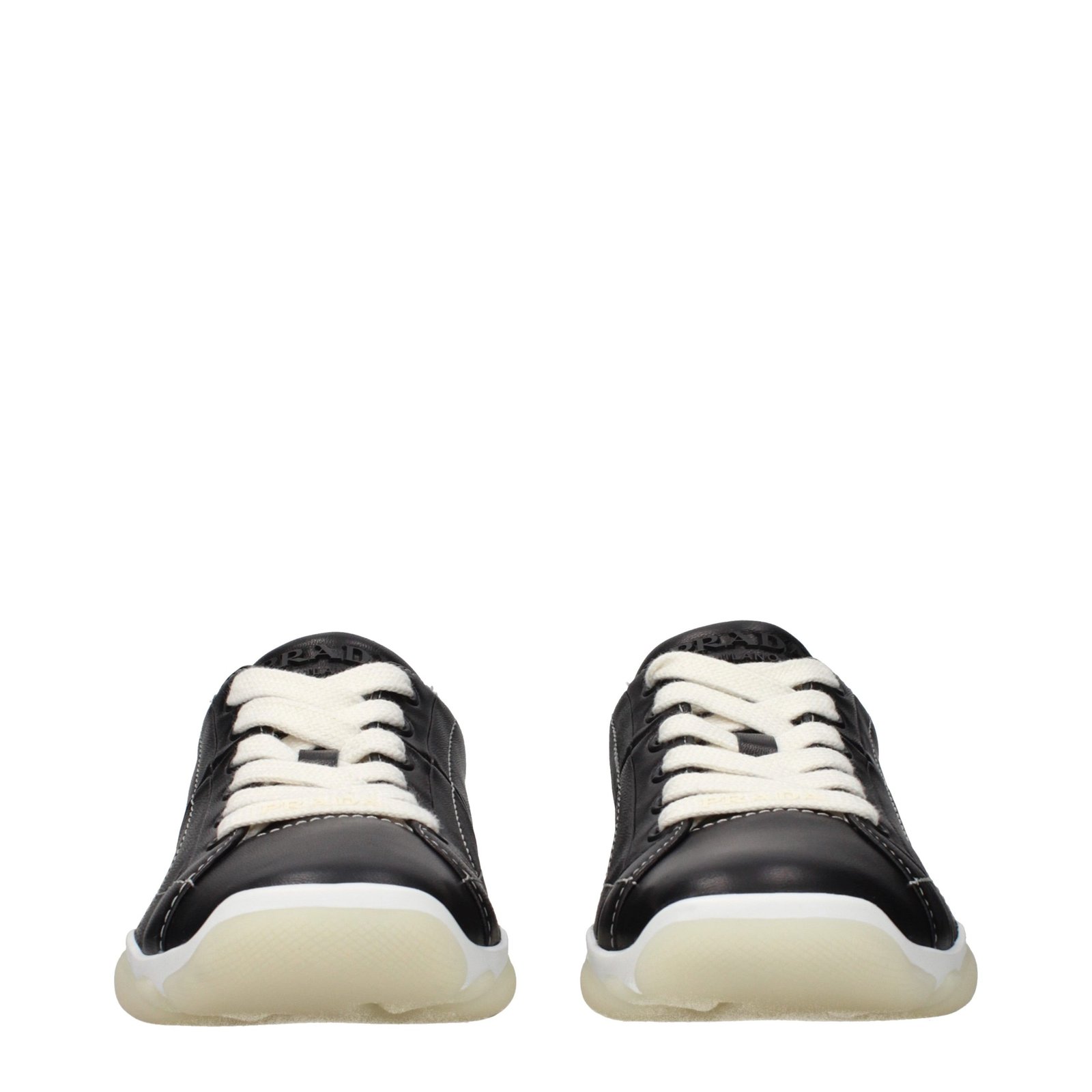 Prada Black Leather Sneakers - Image 3