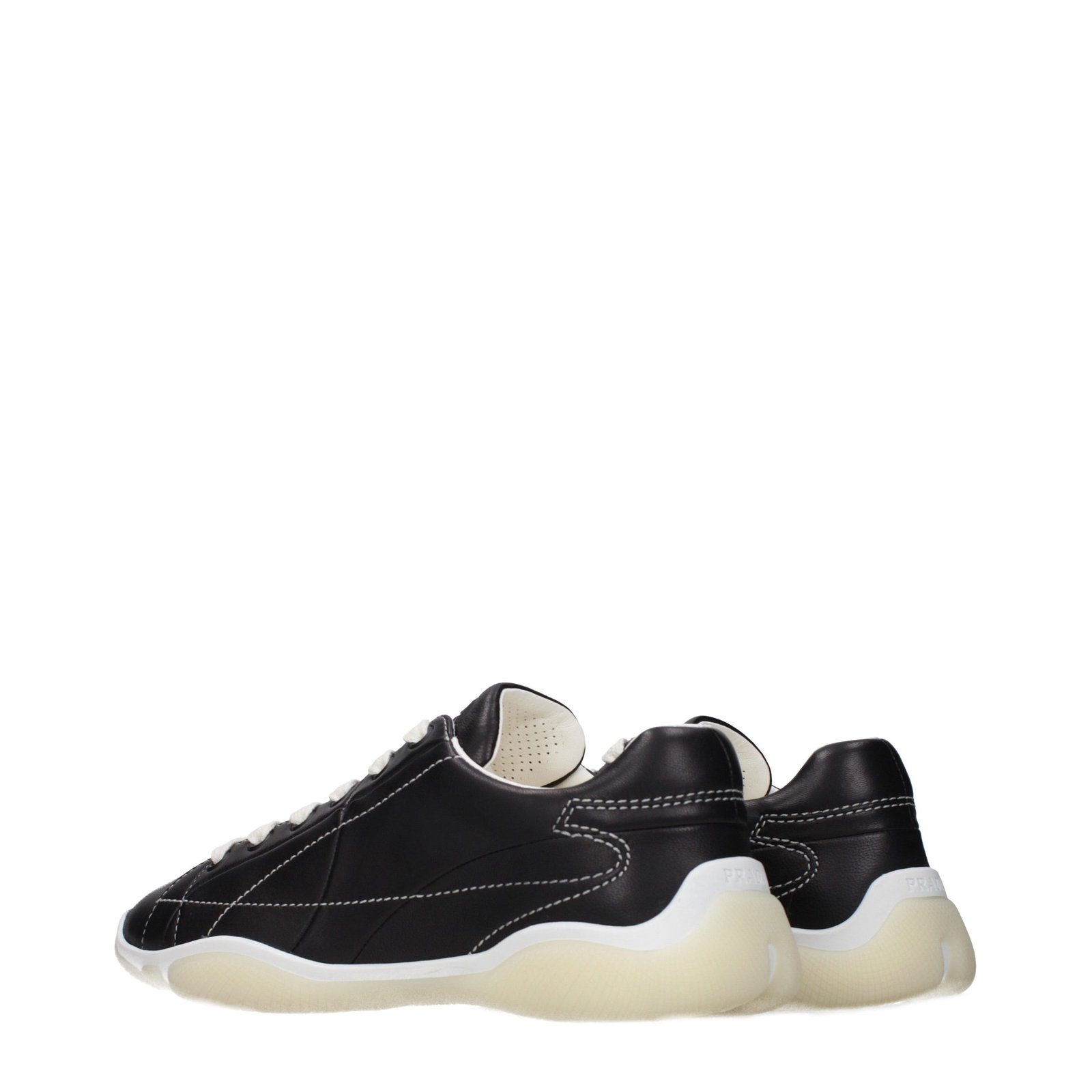 Prada Black Leather Sneakers - Image 4
