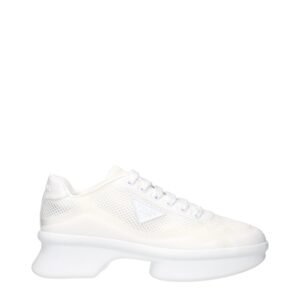 Prada White Fabric Low Top Sneakers