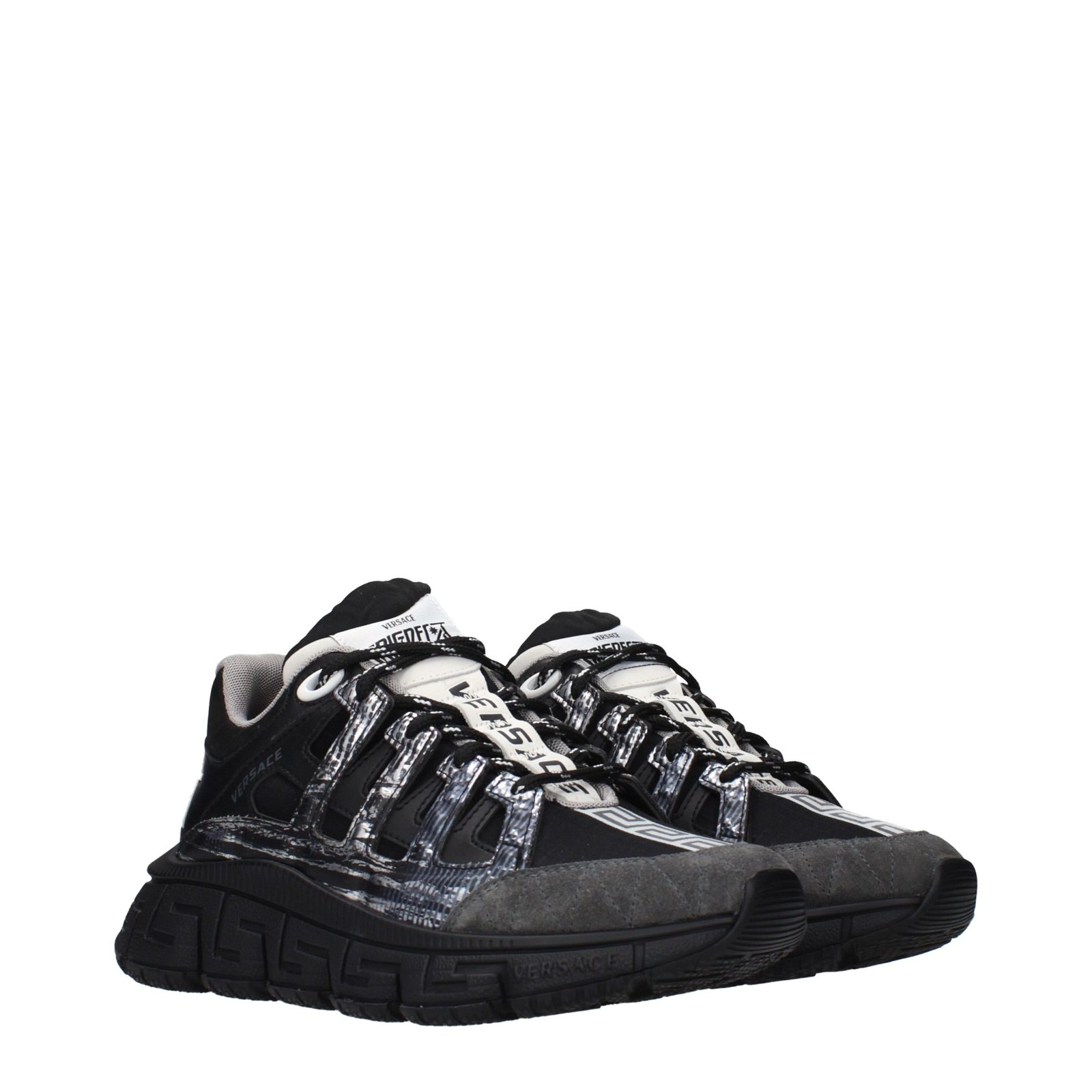 Versace Black Fabric Athletic Sneakers - Image 2