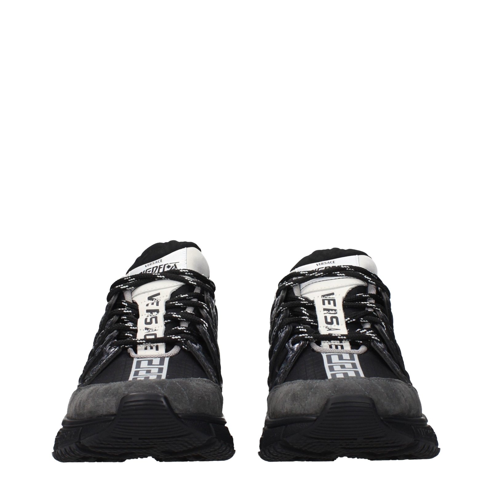 Versace Black Fabric Athletic Sneakers - Image 3