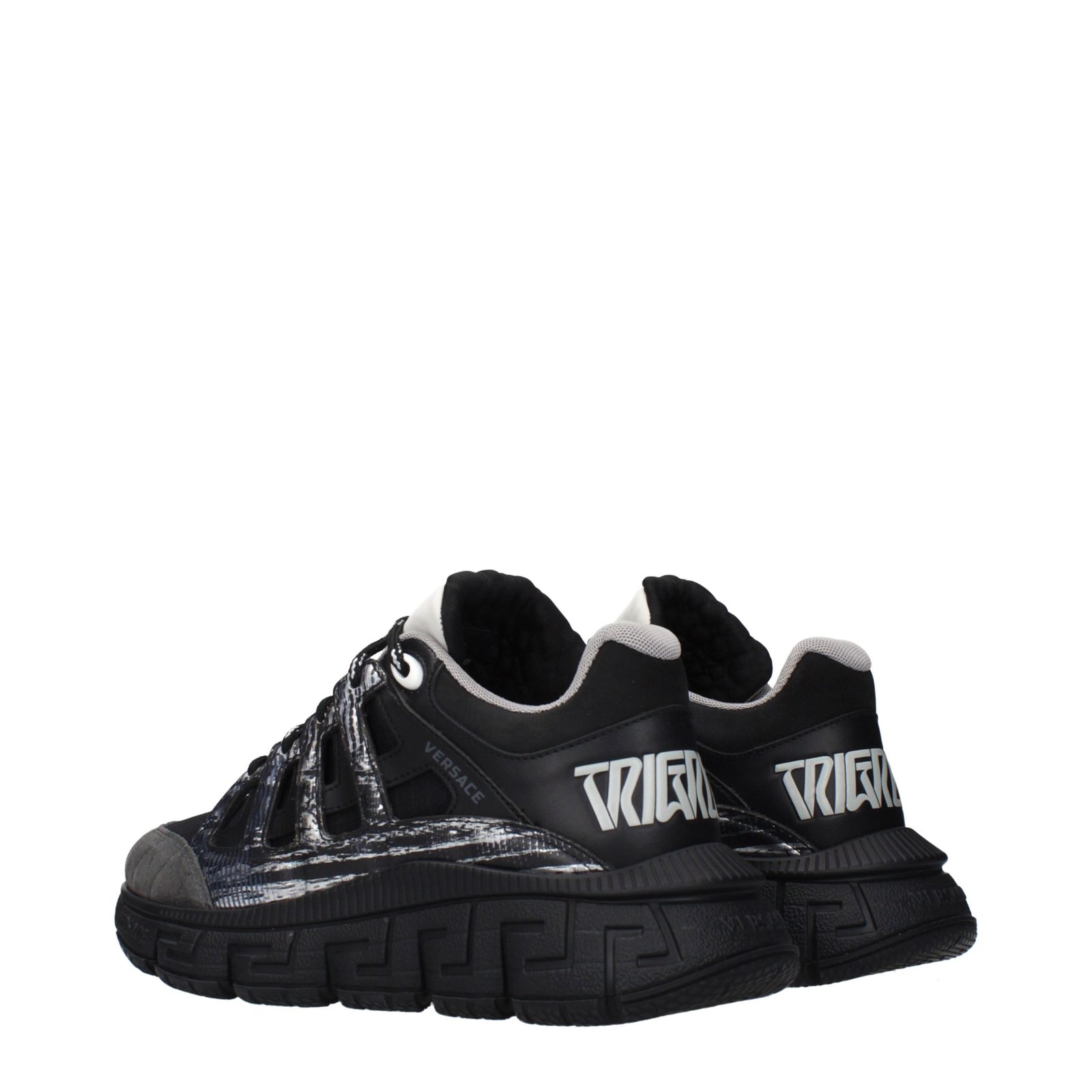 Versace Black Fabric Athletic Sneakers - Image 4