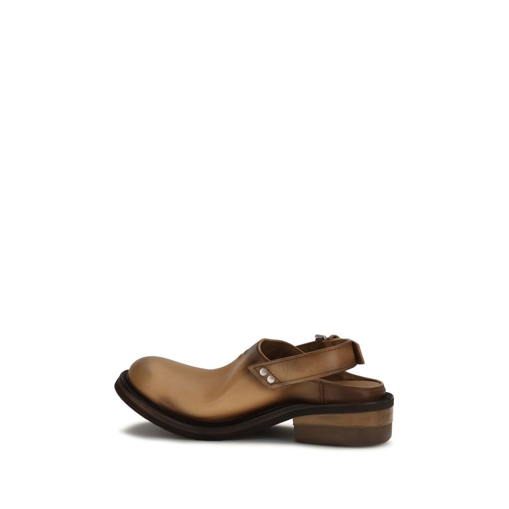 Miu Miu Brown Calf Leather Bos Taurus Mules - Image 3