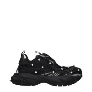Versace Black Fabric Chunky Sneakers