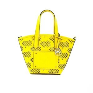 Michael Kors Kimber Small Daffodil Leather 2-In-1 Zip Tote Messenger Bag Purse