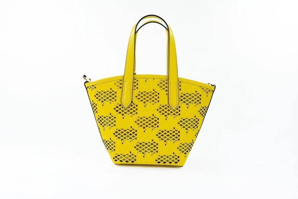 Michael Kors Kimber Small Daffodil Leather 2-In-1 Zip Tote Messenger Bag Purse - Image 3