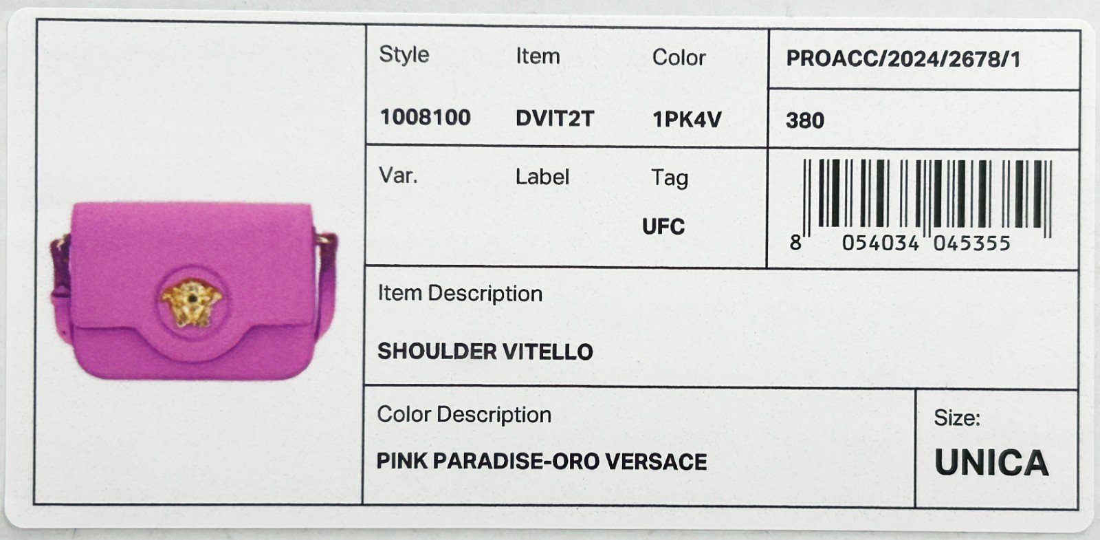 Versace La Medusa Pink Leather Shoulder Crossbody Bag Purse - Image 4