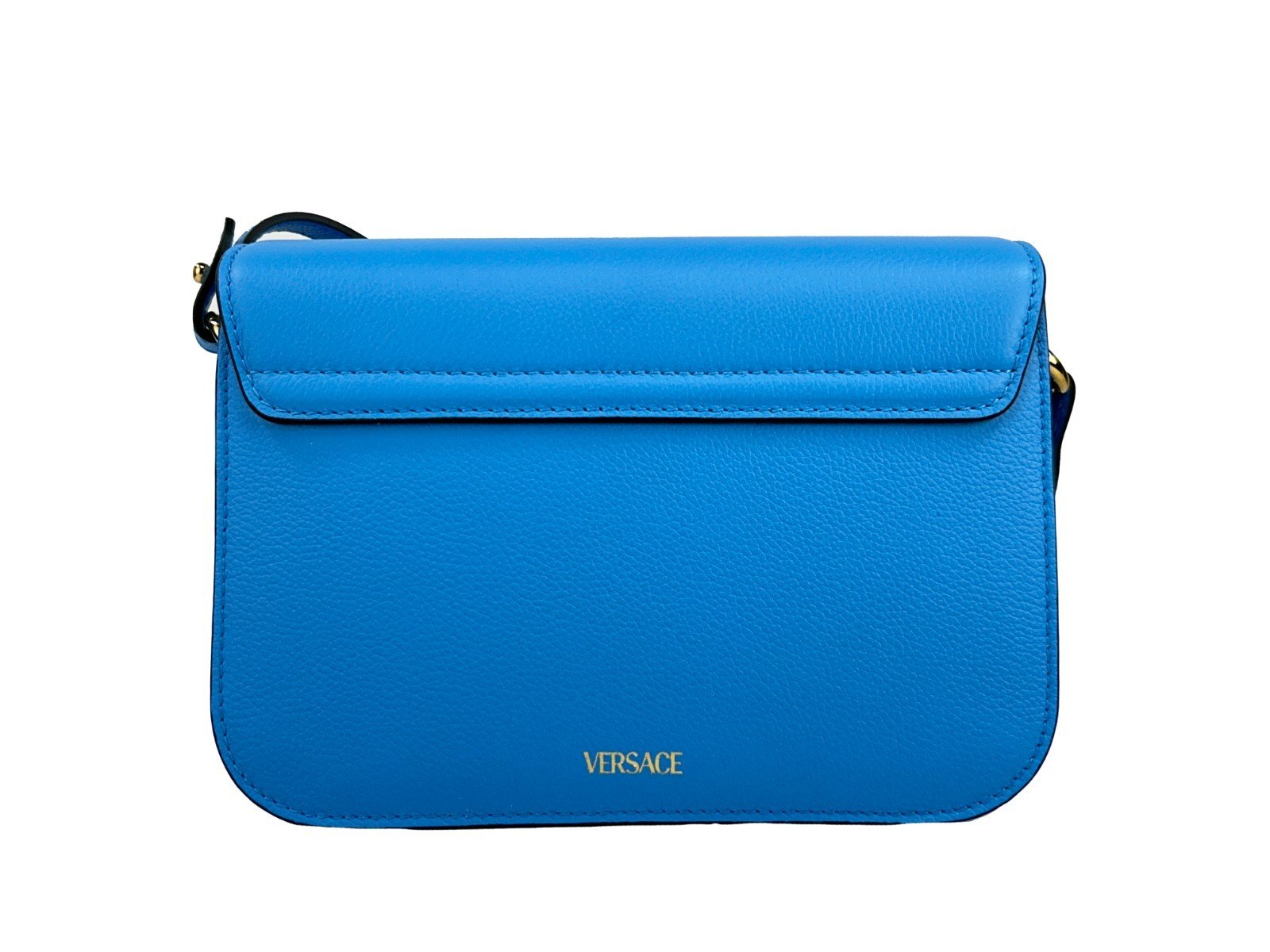 Versace La Medusa Blue Leather Shoulder Crossbody Bag Purse - Image 3