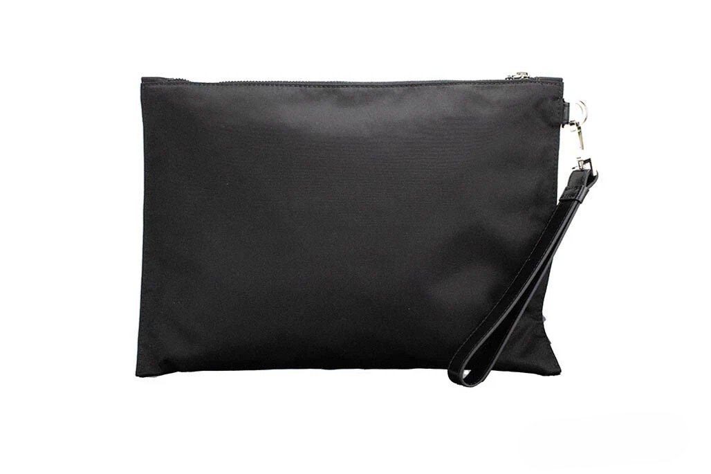 Versace Large Black Nylon Fabric Medusa Convertible Pouch Clutch Wristlet Bag - Image 2