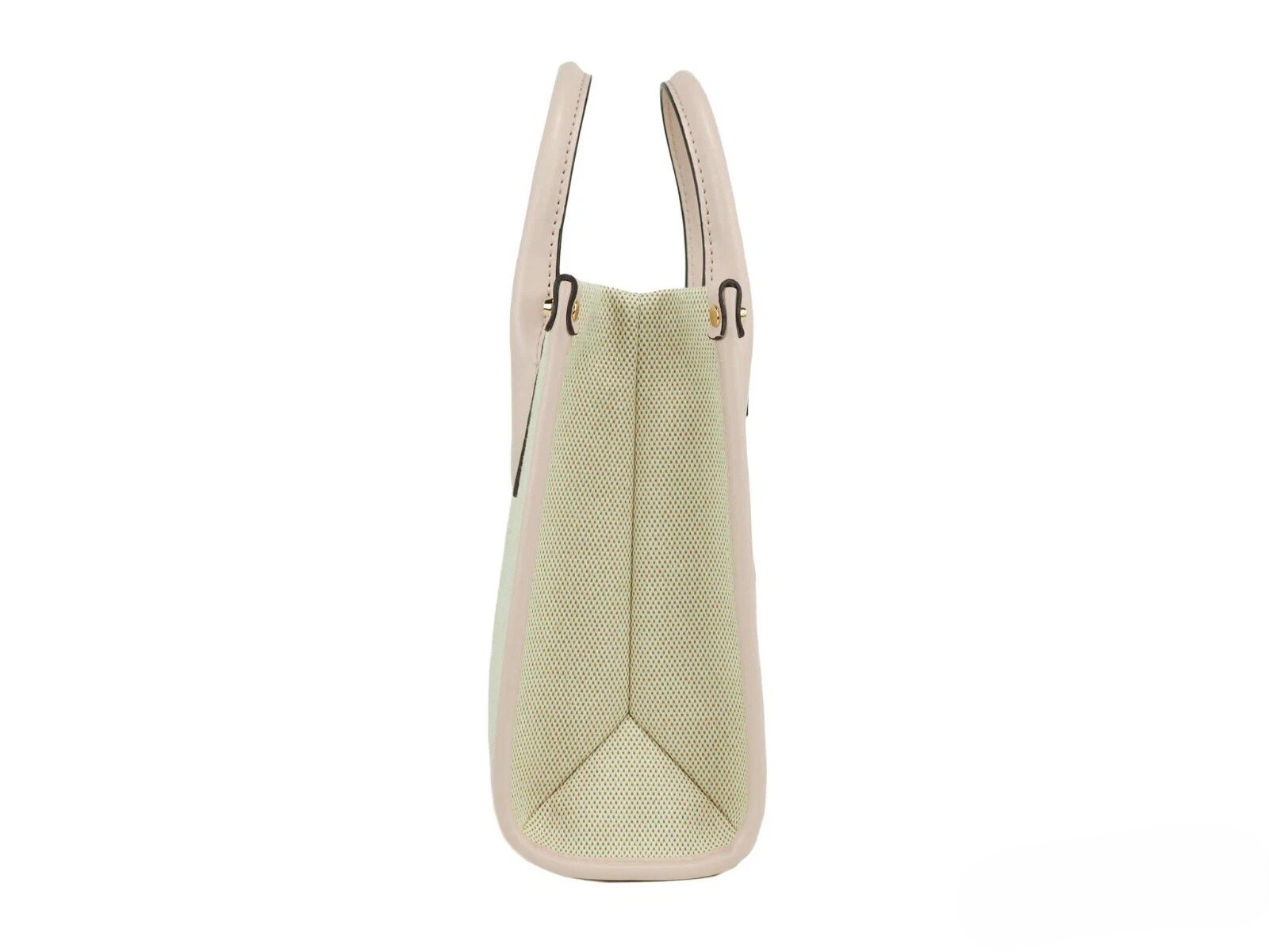 Michael Kors Mirella Small Powder Blush Canvas Shopper Crossbody Handbag Purse - Image 2