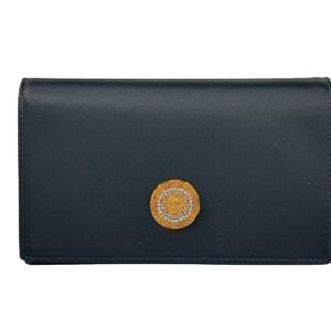 Versace Mini Chain Black Crossbody Wallet Bag