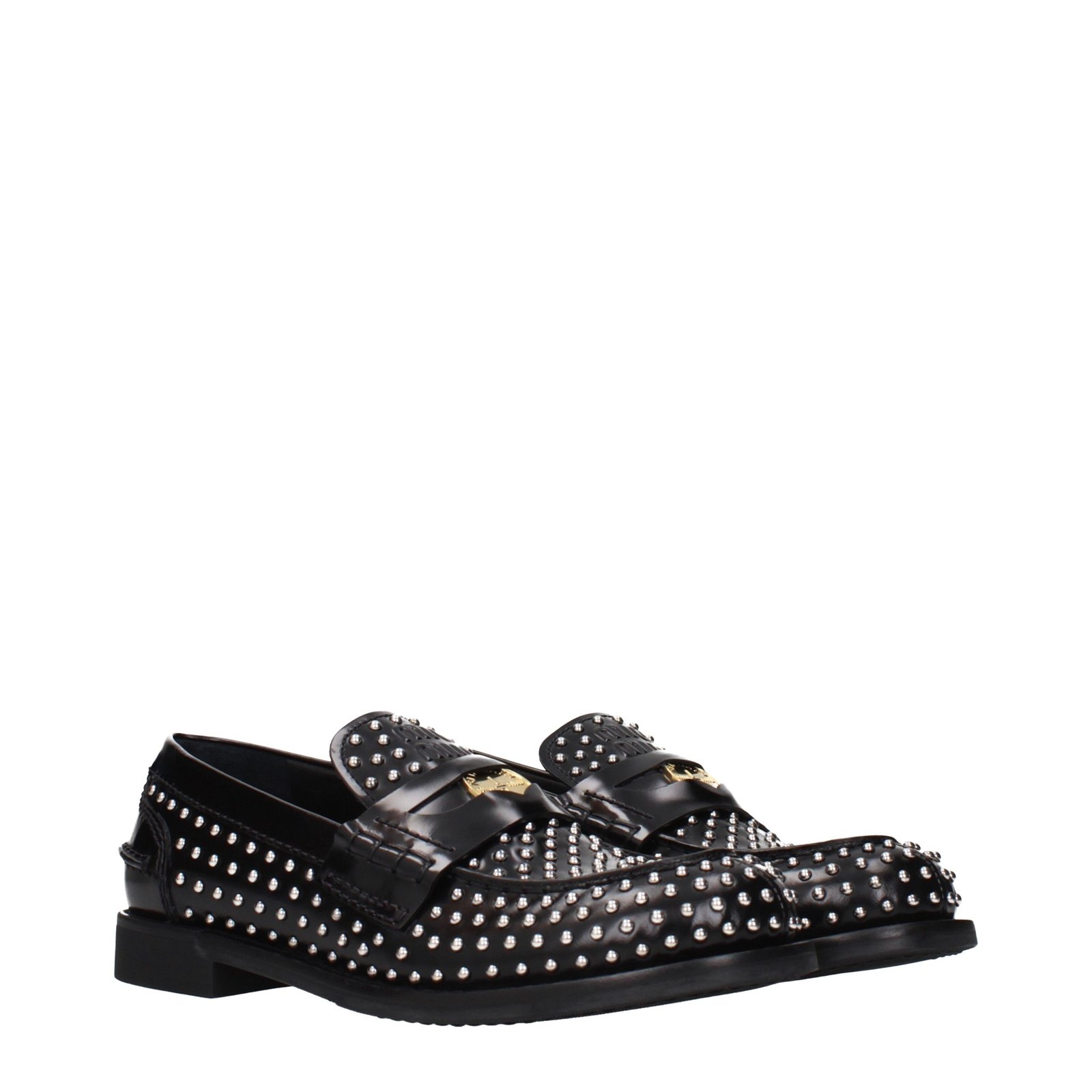 Miu Miu Black Leather Slip-On Loafers - Image 2