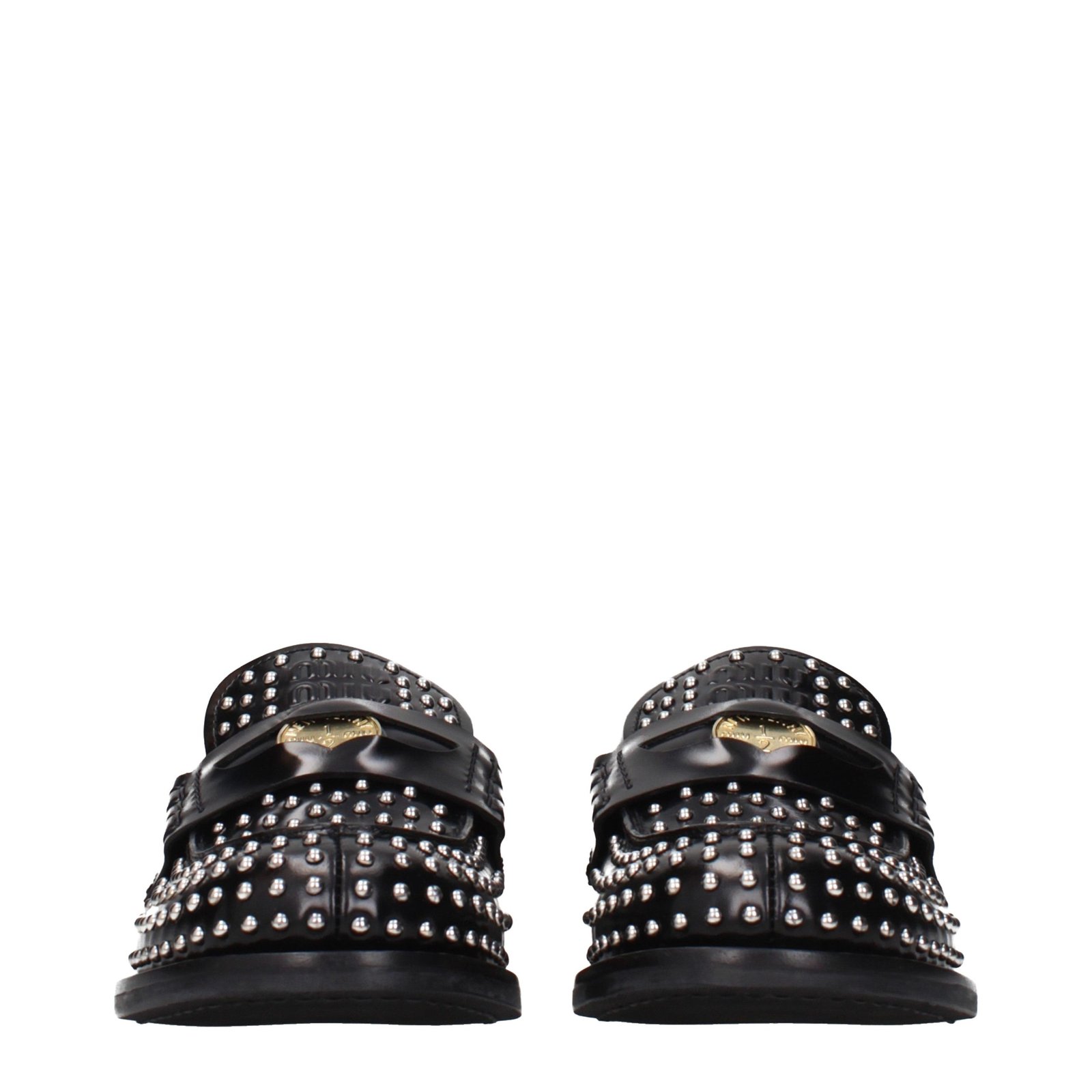 Miu Miu Black Leather Slip-On Loafers - Image 3