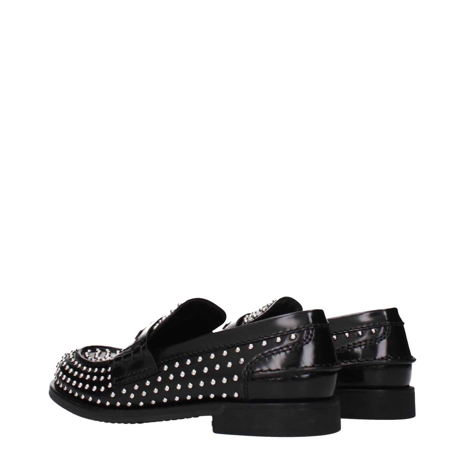 Miu Miu Black Leather Slip-On Loafers - Image 4
