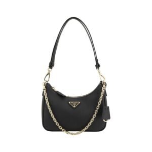 Prada Black Calf Leather Bos Taurus Shoulder Bag