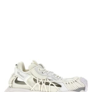 Versace White Calfskin Athletic Sneakers