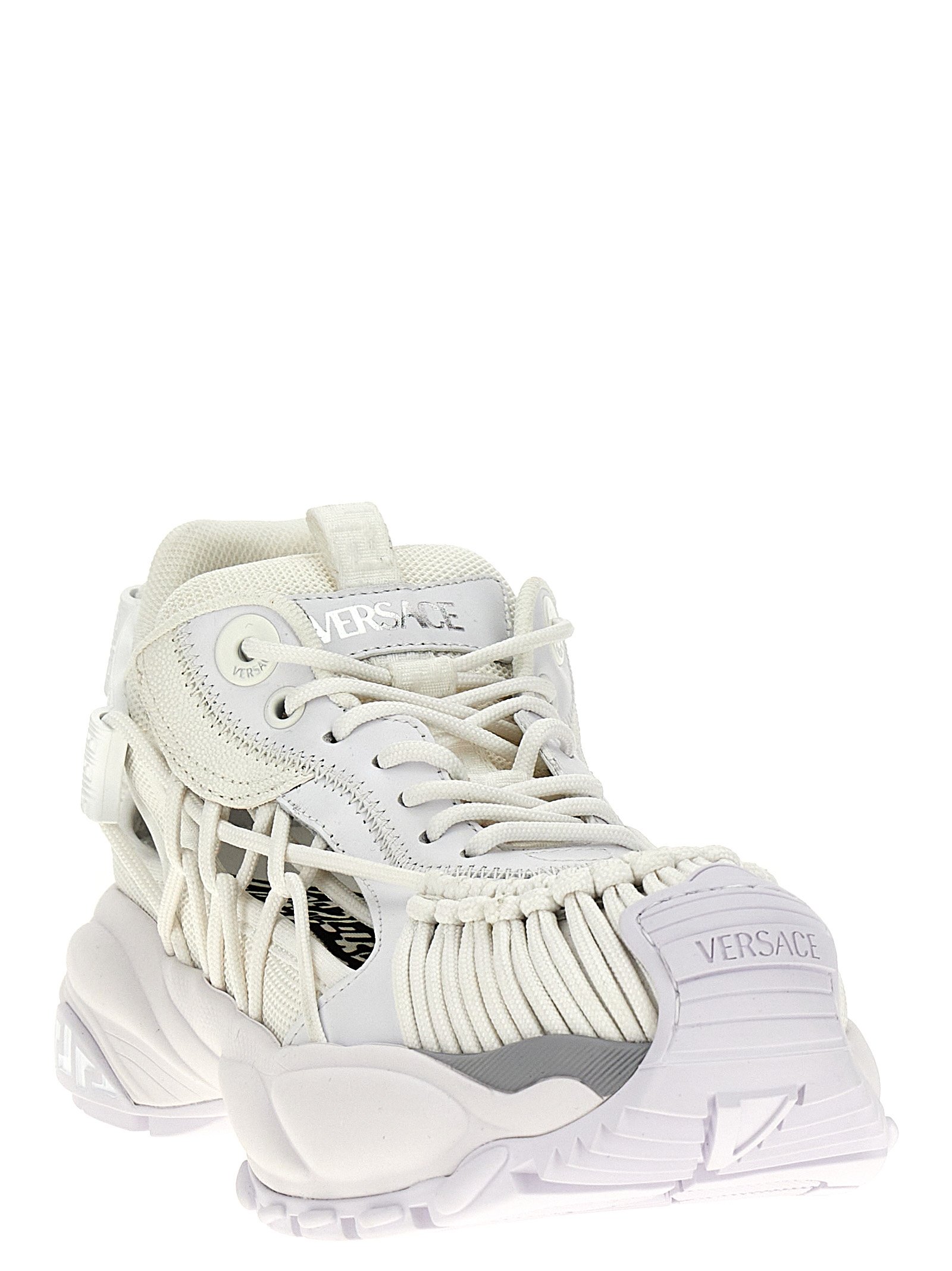 Versace White Calfskin Athletic Sneakers - Image 2