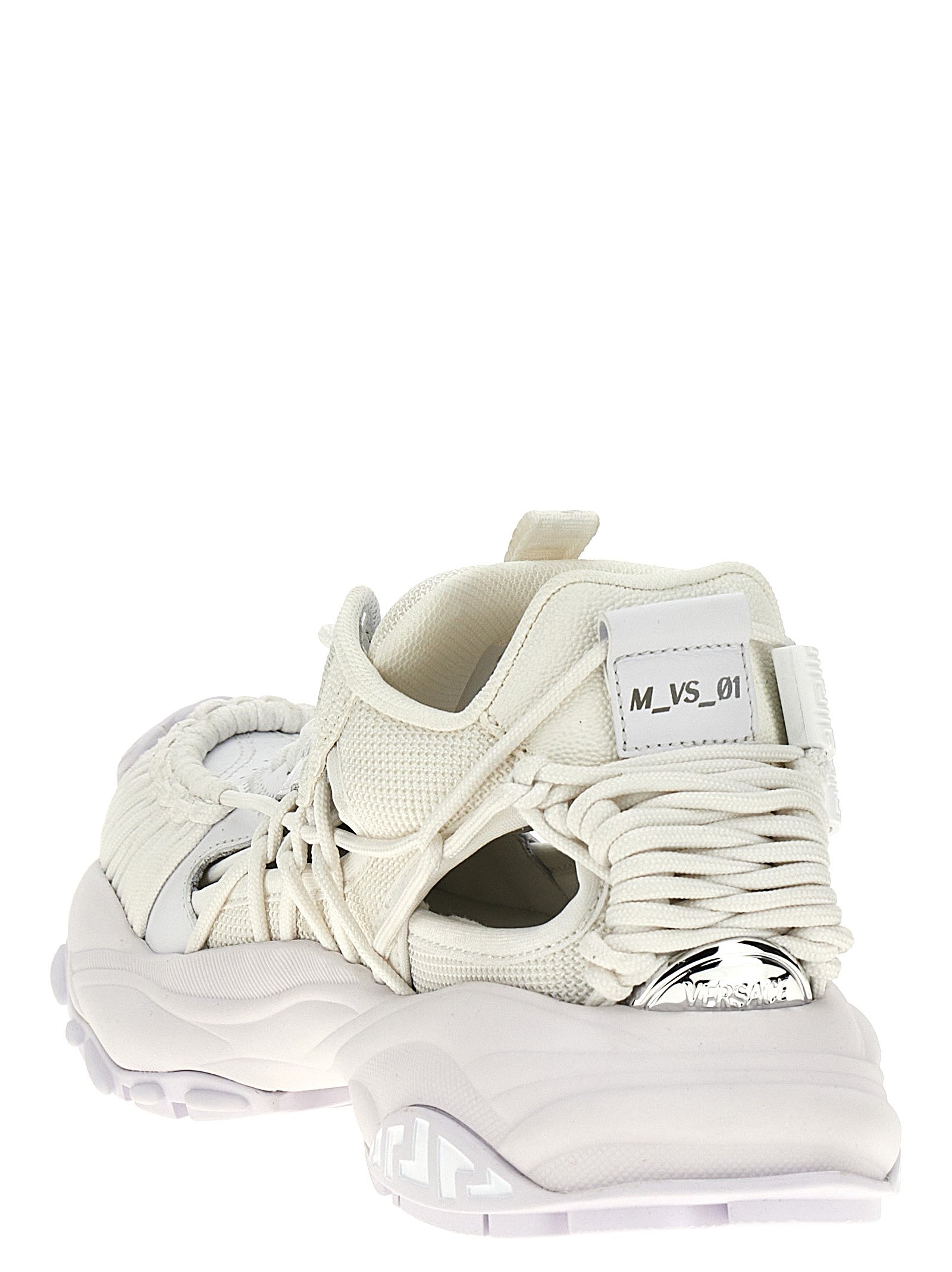 Versace White Calfskin Athletic Sneakers - Image 3