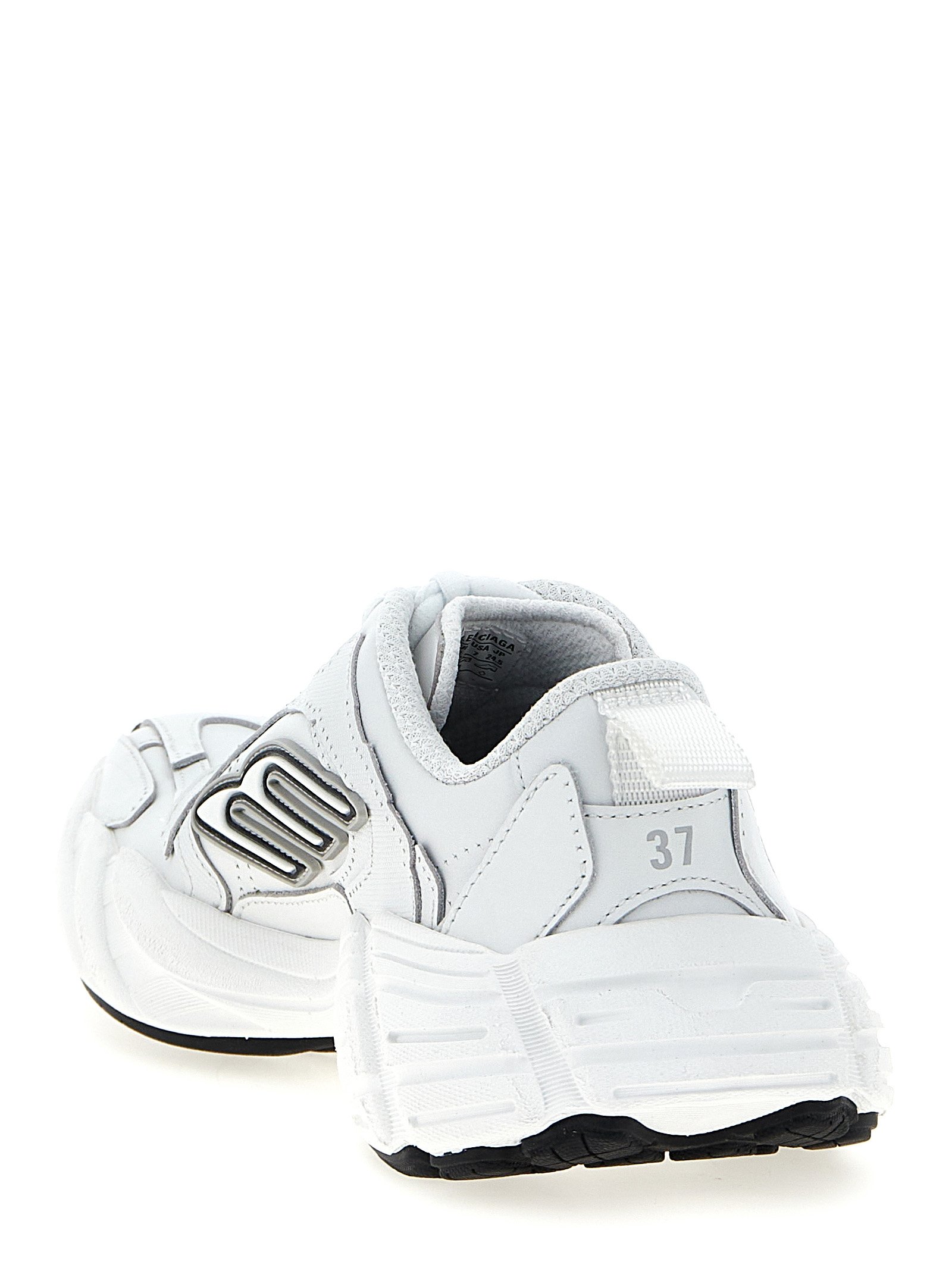 Balenciaga White Cowhide Athletic Sneakers - Image 3