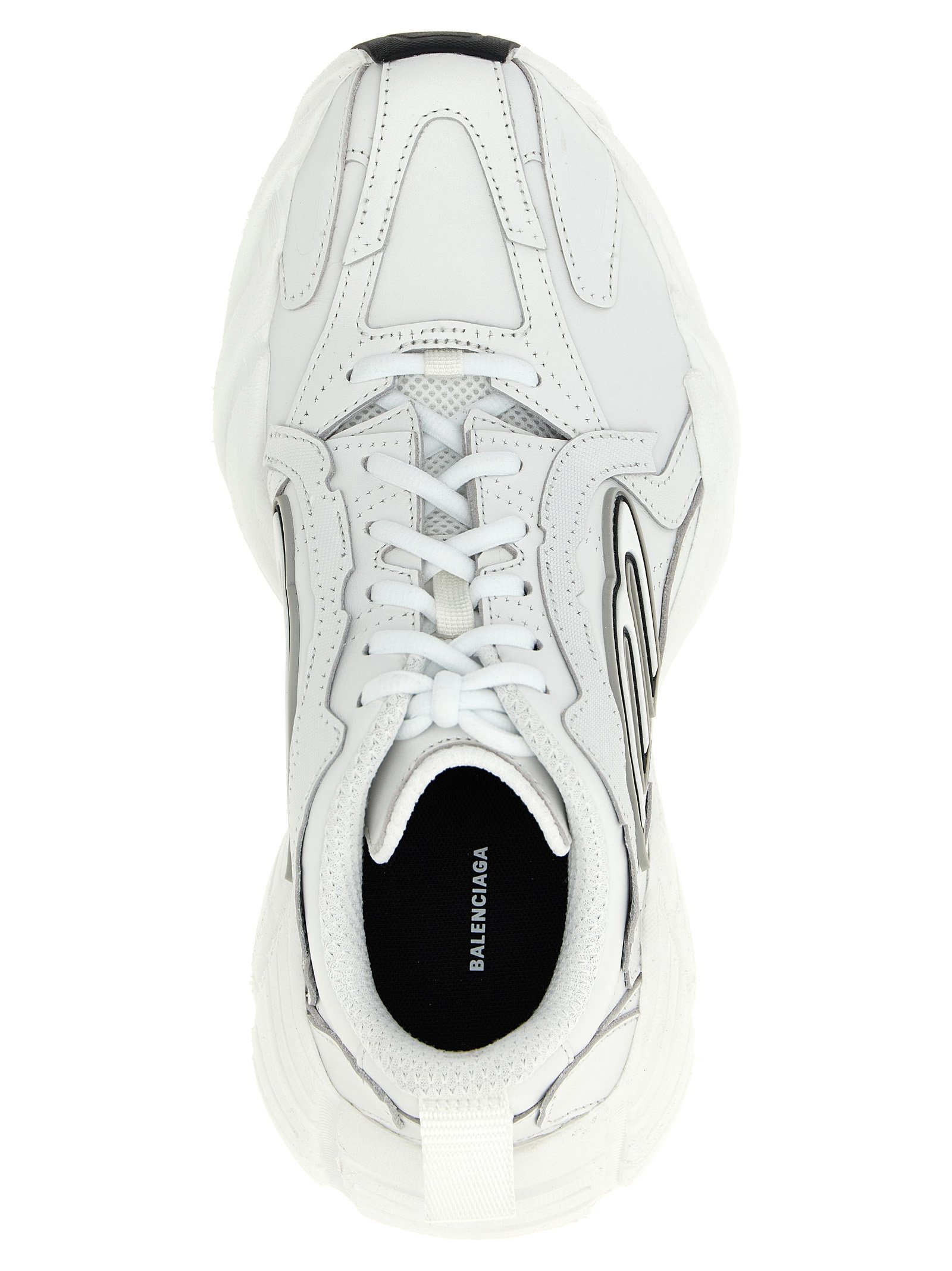 Balenciaga White Cowhide Athletic Sneakers - Image 4