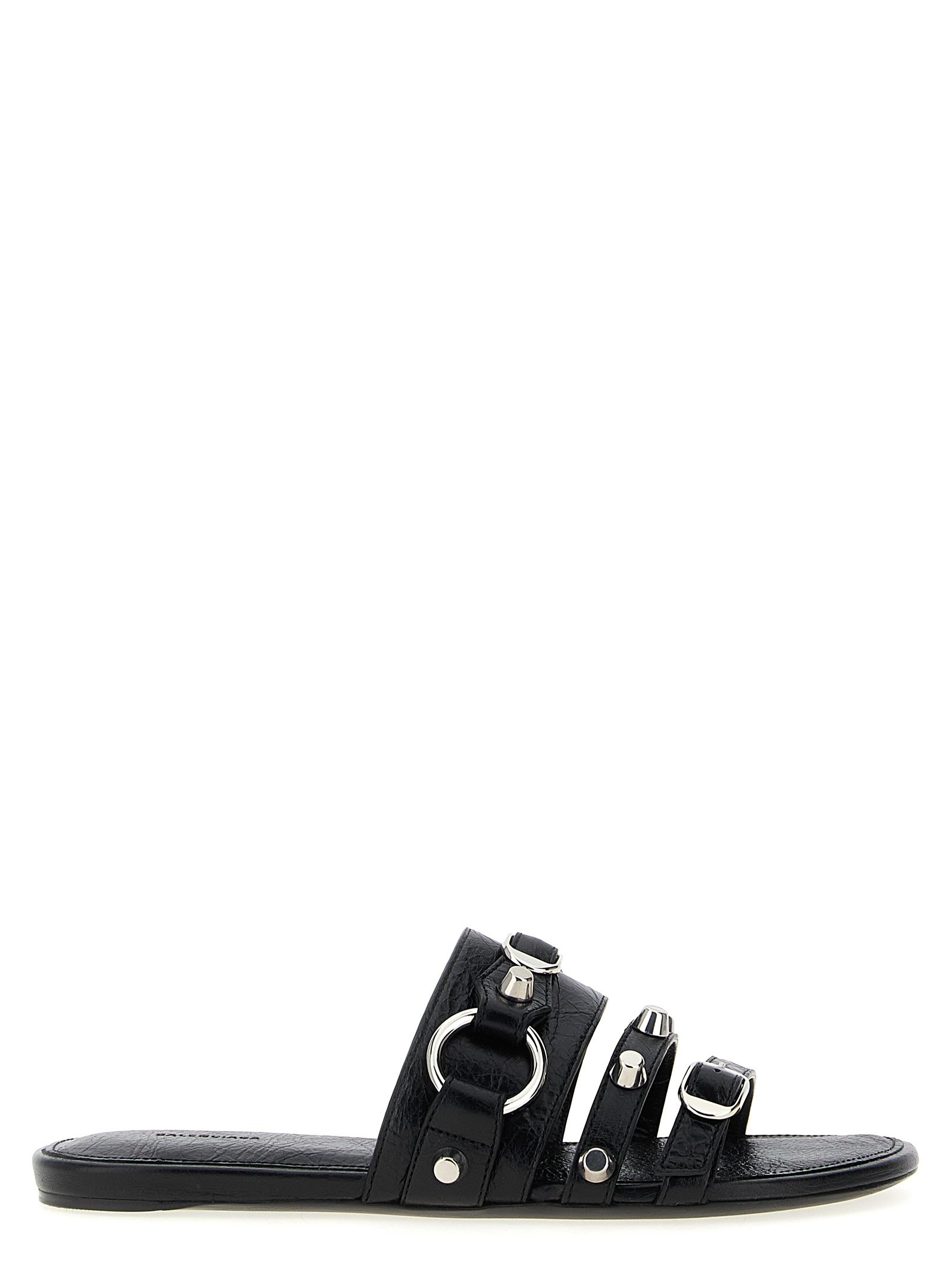 Balenciaga Black Lamb Leather Slides