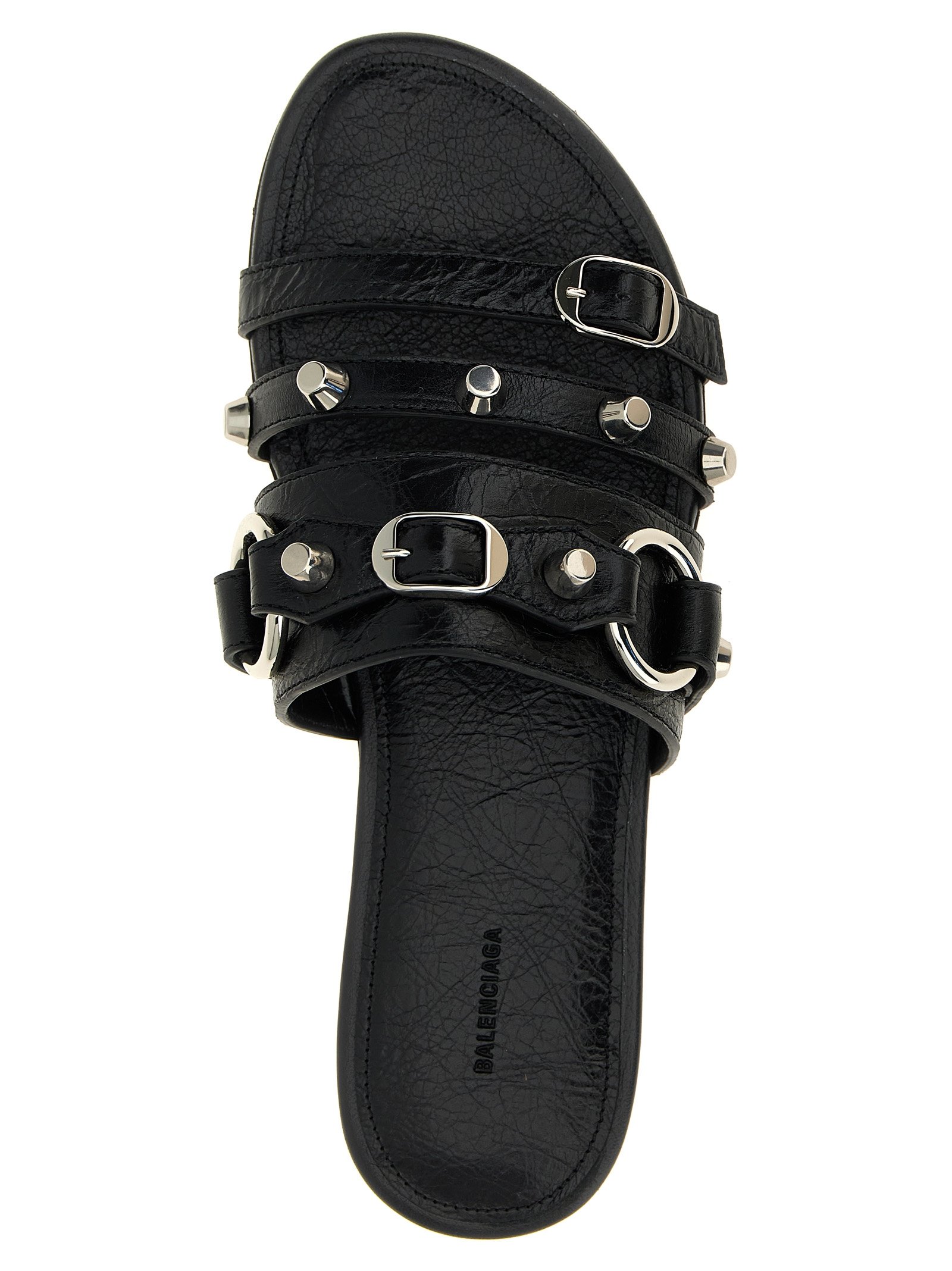 Balenciaga Black Lamb Leather Slides - Image 4