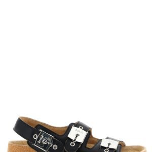 Balenciaga Black Calfskin Flat Sandals