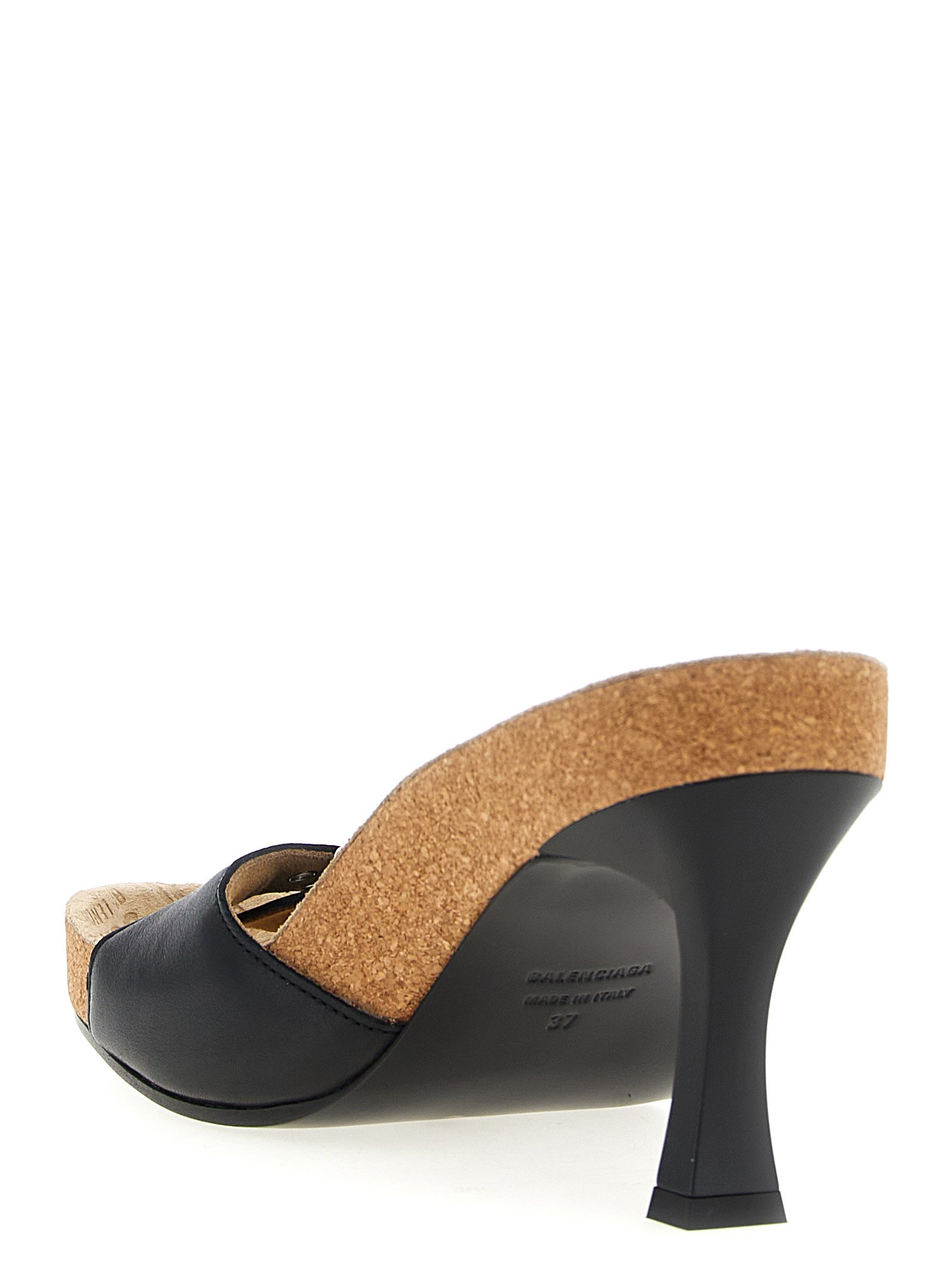 Balenciaga Black Calfskin Stiletto Heel Sandals - Image 3
