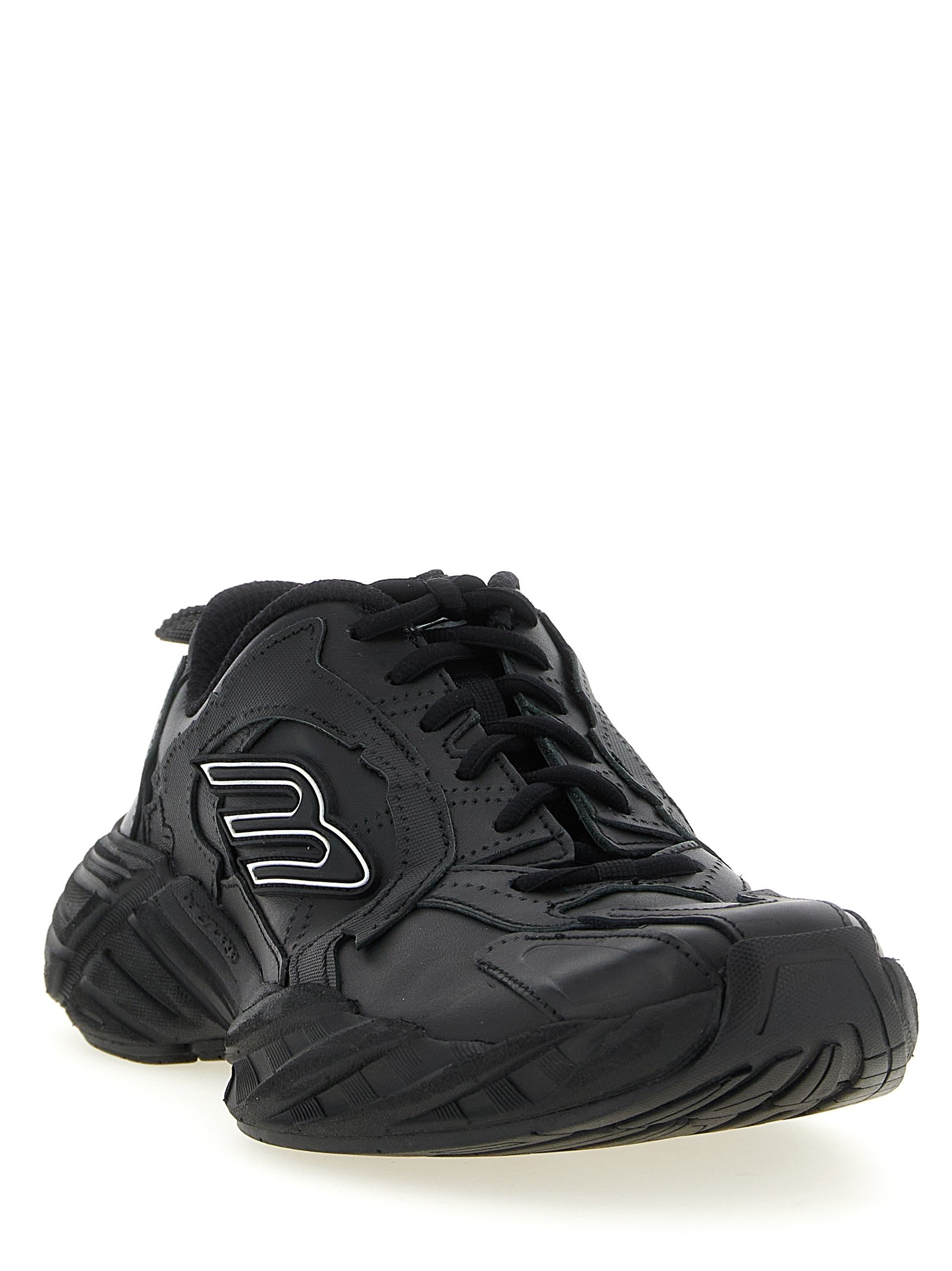 Balenciaga Black Calfskin Athletic Sneakers - Image 2
