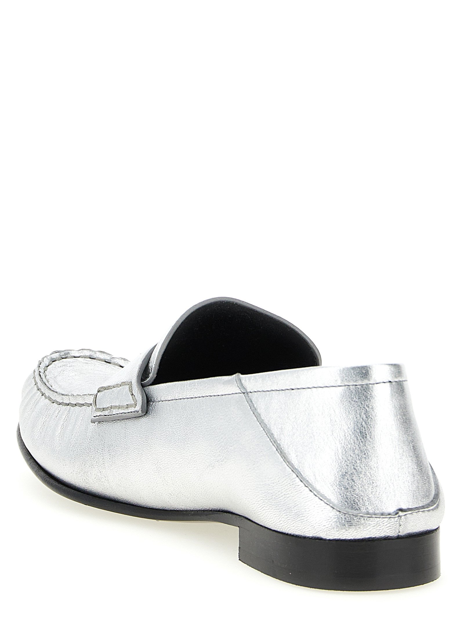 Versace Silver Lamb Leather Slip-On Loafers - Image 3