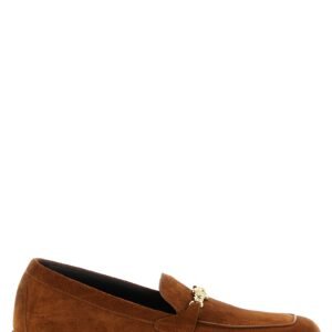 Versace Brown Calfskin Slip-On Loafers