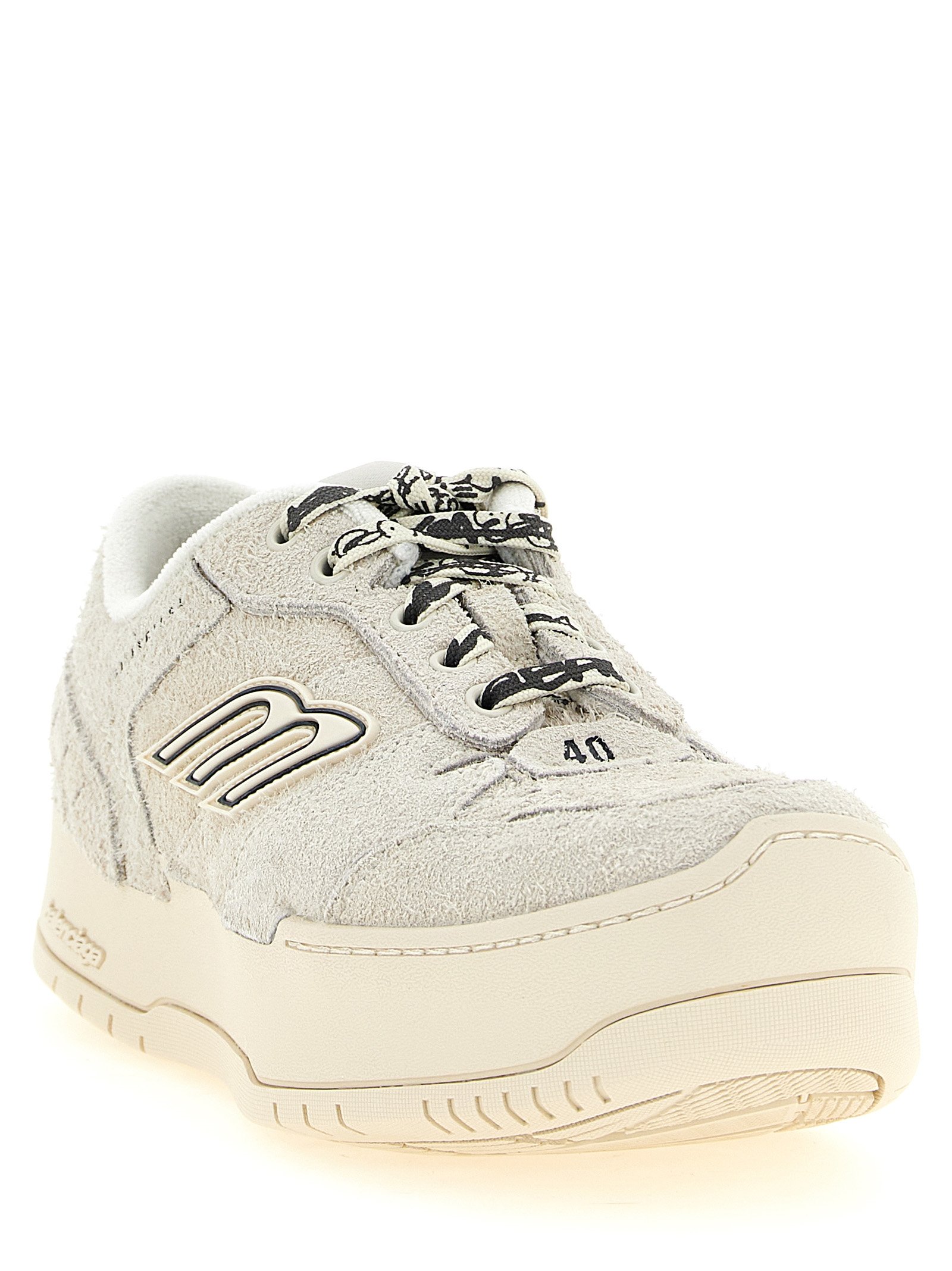 Balenciaga Beige Bovine Leather Platform Sneakers - Image 2