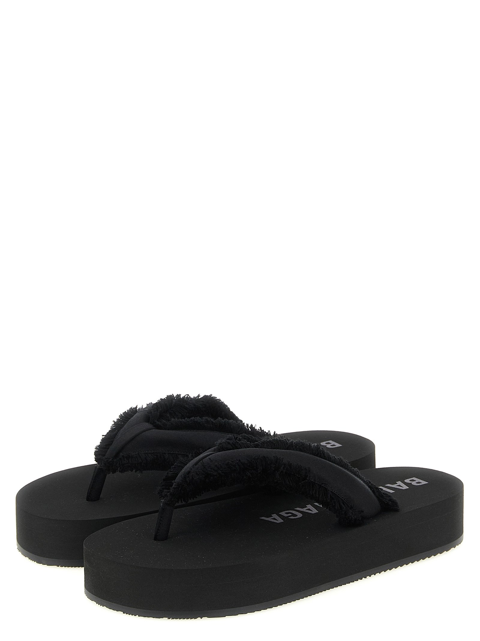 Balenciaga Black Viscose Slides - Image 2