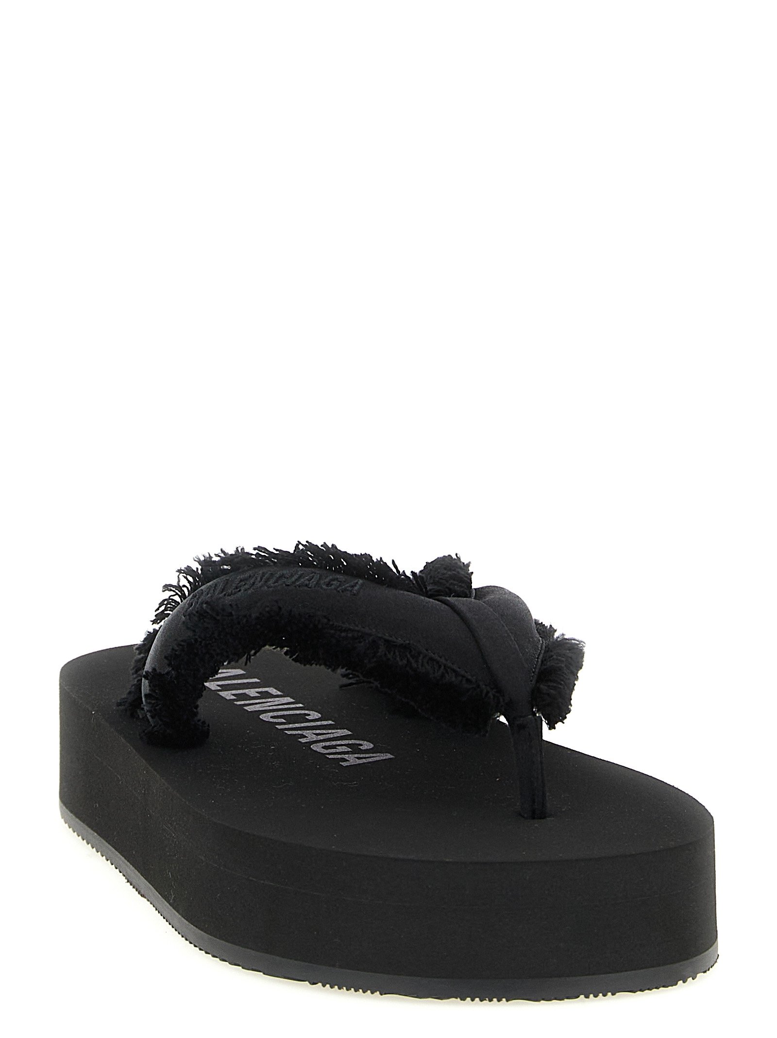Balenciaga Black Viscose Slides - Image 3