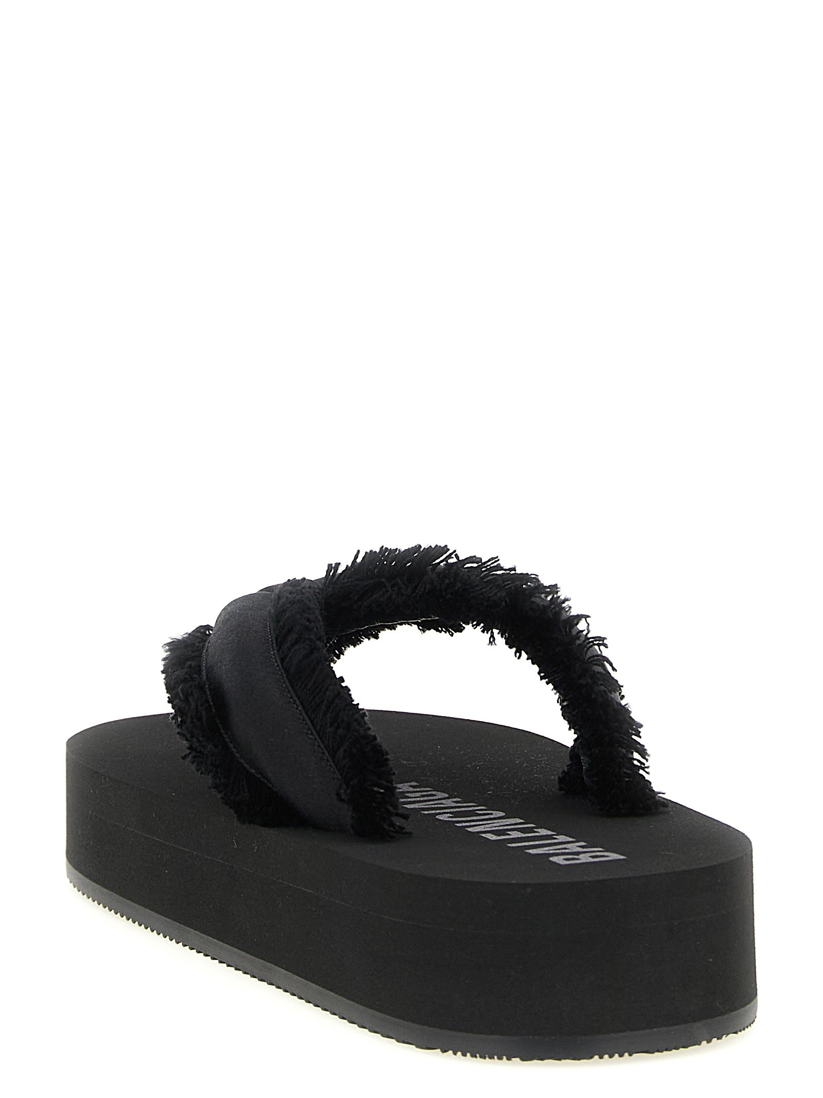Balenciaga Black Viscose Slides - Image 4
