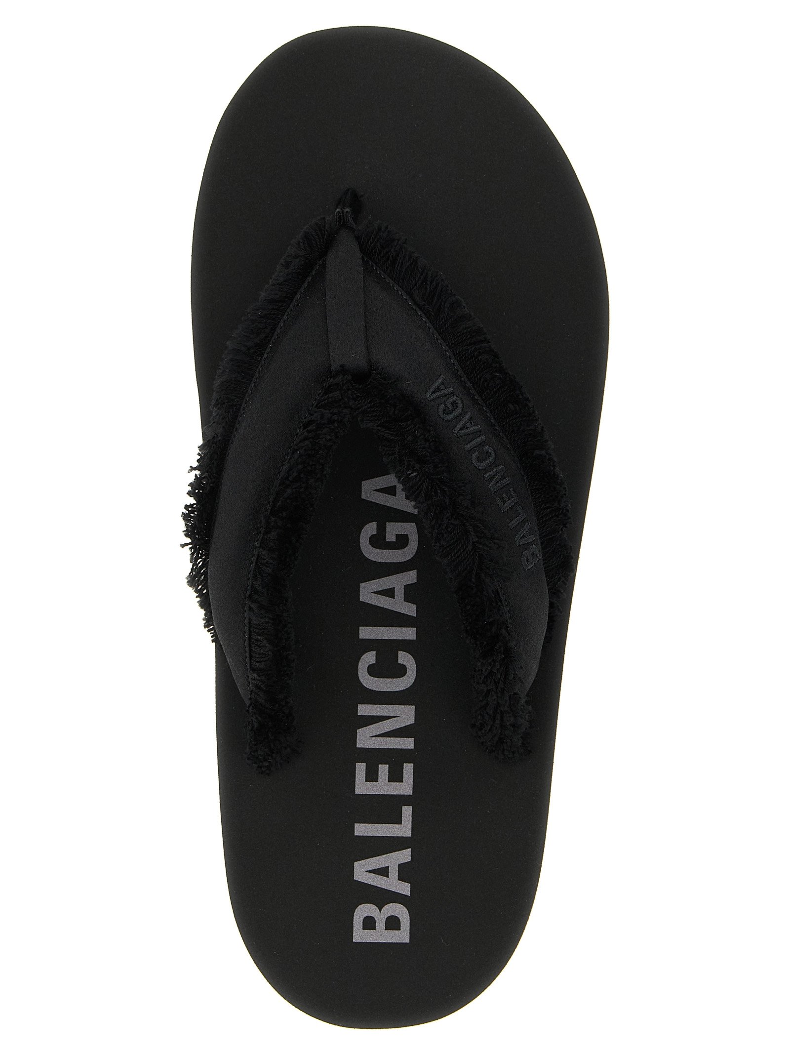 Balenciaga Black Viscose Slides - Image 5