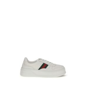 Gucci White Calf Leather Bos Taurus Chunky Sneakers