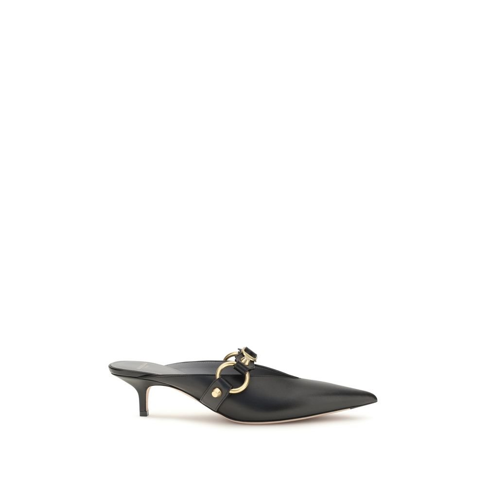 Balenciaga Black Calf Leather Bos Taurus Mules
