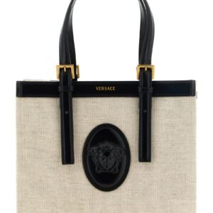 Versace Beige Linen Tote Bag