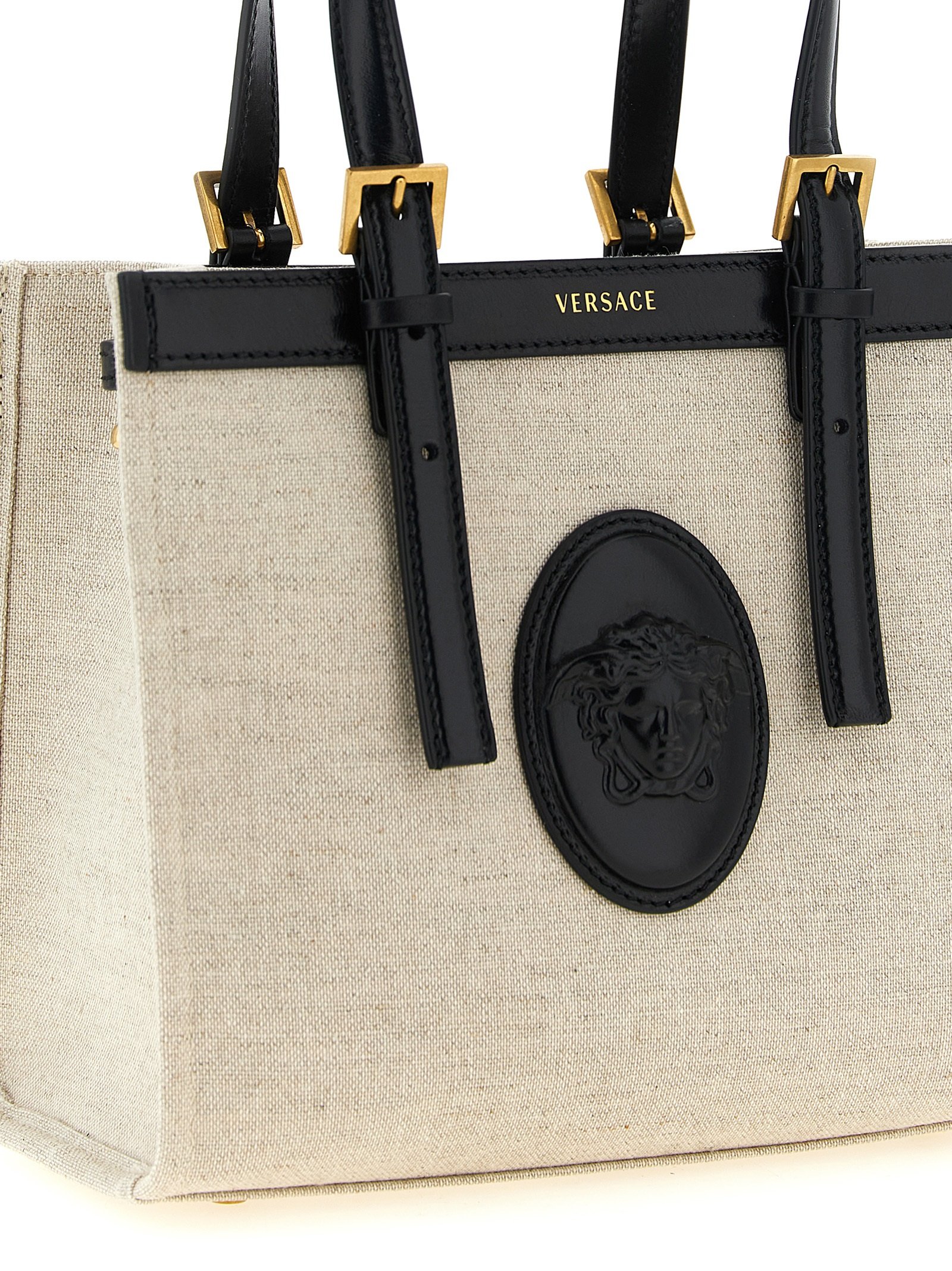 Versace Beige Linen Tote Bag - Image 3