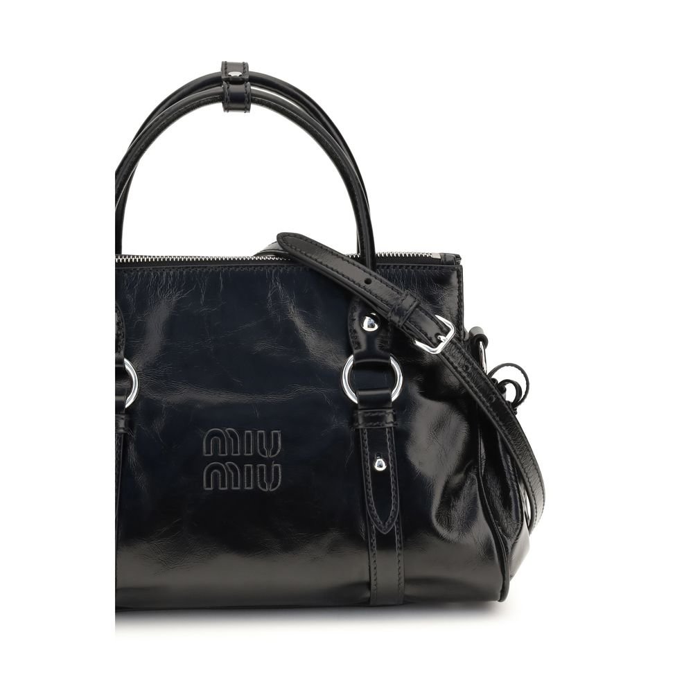 Miu Miu Black Calf Leather Bos Taurus Handbag - Image 4