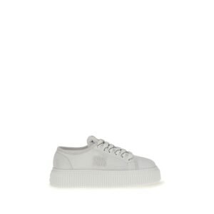 Miu Miu White Polyamide Platform Sneakers