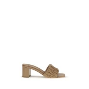 Miu Miu Beige Lamb Ovis Aries Platform Sandals