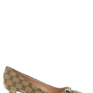 Gucci Beige Polyester Mid Heel Pumps